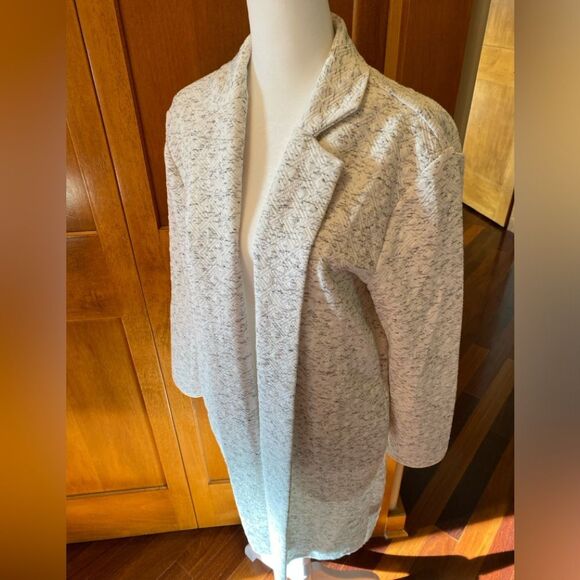 Women’s size medium Philosophy duster white black cardigan open front - Picture 1 of 8